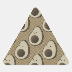 Vintage Style Avocado Pattern Triangle Sticker