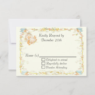 vintage Style Baby Shower RSVP Card
