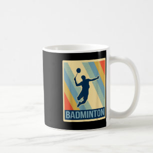 Vintage Style Badminton T Shirt Coffee Mug