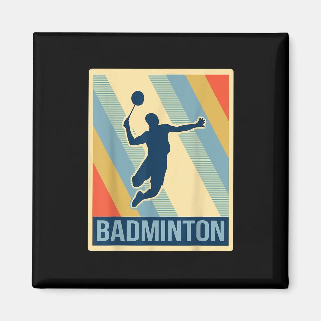 Vintage Style Badminton T Shirt  Magnet (Front)