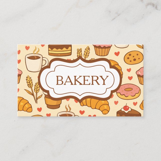Vintage Style Bakery Business Card (Front)