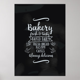 Vintage style Bakery Chalkboard poster