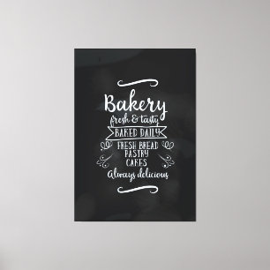 Vintage style Bakery Chalkboard poster Canvas Print