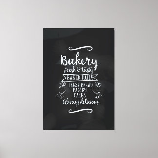 Vintage style Bakery Chalkboard poster Canvas Print