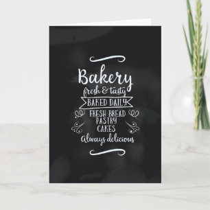 Vintage style Bakery Chalkboard poster Holiday Card