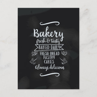 Vintage style Bakery Chalkboard poster Postcard