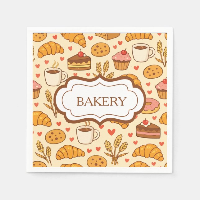 Vintage Style Bakery Napkin (Front)
