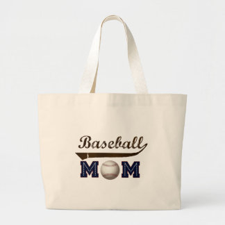 Vintage Style baseball mum Large Tote Bag