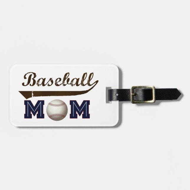 Vintage Style baseball mum Luggage Tag (Front Horizontal)