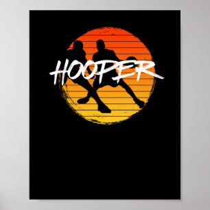 Vintage Style Basketball Hooper Sunset 1 Poster