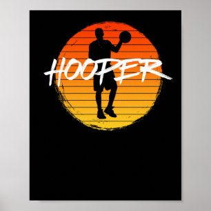 Vintage Style Basketball Hooper Sunset 2 Poster
