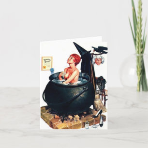 Vintage-Style "Bathing in a Cauldron" Note Card