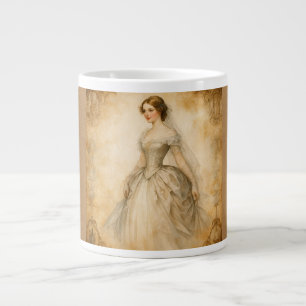 Vintage Style, Beautiful Woman, Artwork, Antique Large Coffee Mug
