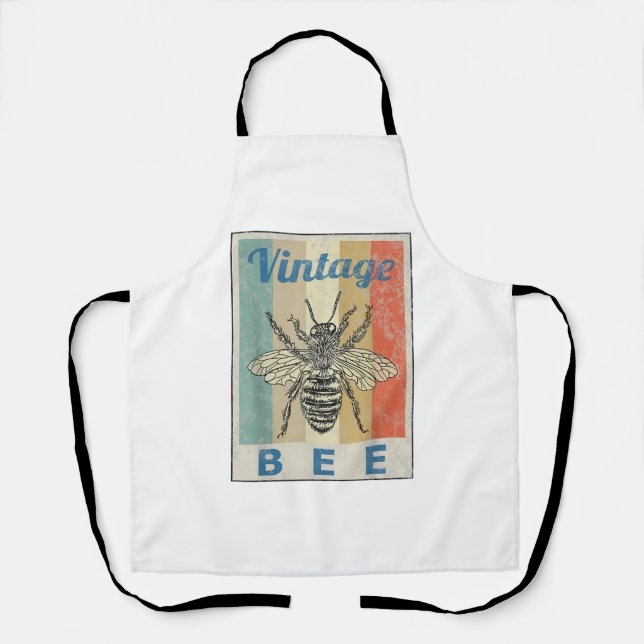 Vintage Style Bee Queen Honey Beekeeper Beekeeping Apron (Front)