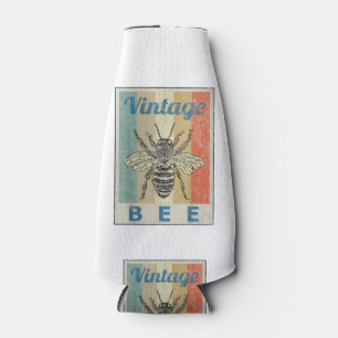 Vintage Style Bee Queen Honey Beekeeper Beekeeping Bottle Cooler