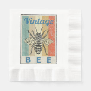 Vintage Style Bee Queen Honey Beekeeper Beekeeping Napkin