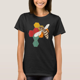 Vintage Style Bee Queen Honey Beekeeper Beekeeping T-Shirt