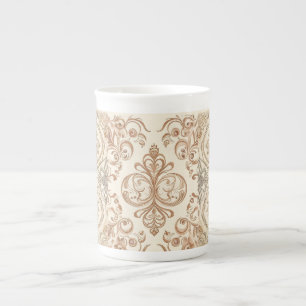 Vintage Style, Beigi Gold Mozaik, Bone China Mug