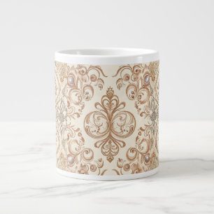 Vintage Style, Beigi Gold Mozaik Large Coffee Mug