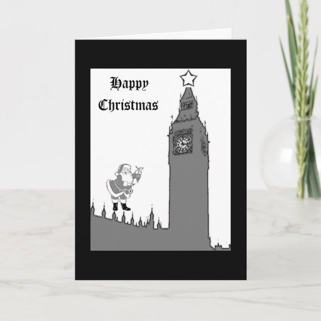 Vintage Style Big Ben London Christmas Card (Front)