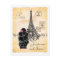 Vintage Style Black Poodle Eiffel Tower Print