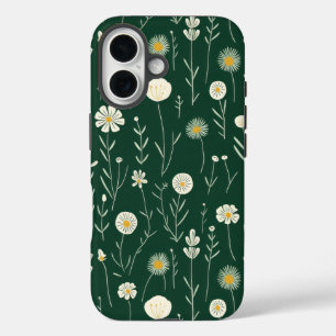 Vintage-style blue color botanical pattern Case-M iPhone 16 Case
