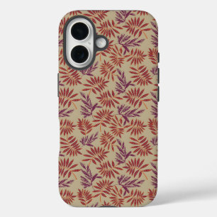 Vintage-style blue color botanical pattern Case-M iPhone 16 Case