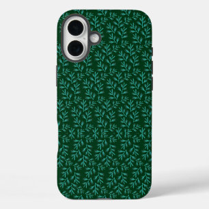 Vintage-style blue color botanical pattern  Case-M iPhone 16 Plus Case