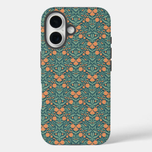 Vintage-style blue color botanical pattern  Case-M iPhone 16 Case