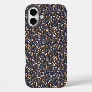 Vintage-style blue color botanical pattern Case-M iPhone 16 Plus Case