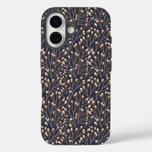 Vintage-style blue color botanical pattern Case-M iPhone 16 Case