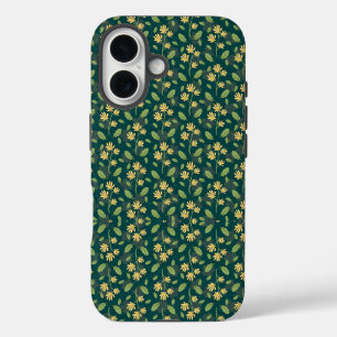 Vintage-style blue color botanical pattern Case-M iPhone 16 Case