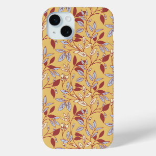 Vintage-style blue color botanical pattern Case-M iPhone 15 Mini Case