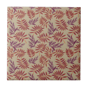 Vintage-style blue color botanical pattern cerami tile