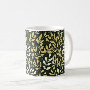 Vintage-style blue color botanical pattern  coffee mug