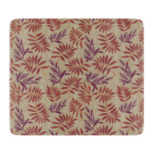 Vintage-style blue color botanical pattern cuttin cutting board