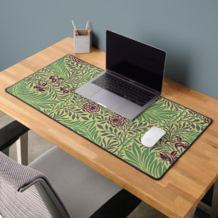 Vintage-style blue color botanical pattern desk m mat