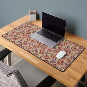 Vintage-style blue color botanical pattern  desk m mat