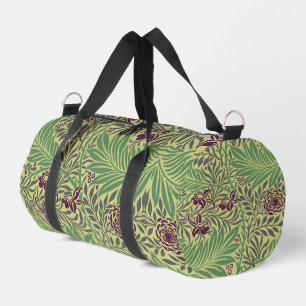 Vintage-style blue color botanical pattern  duffle bag