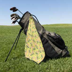 Vintage-style blue color botanical pattern golf towel