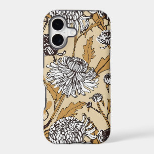 Vintage-style blue color botanical pattern iPhone