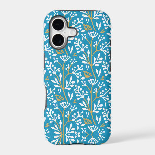 Vintage-style blue color botanical pattern  iPhone