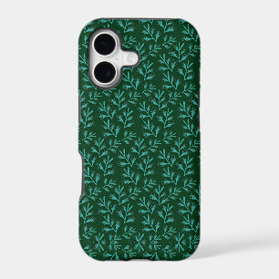 Vintage-style blue color botanical pattern iPhone