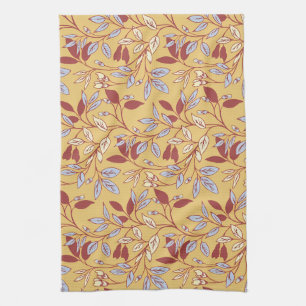 Vintage-style blue color botanical pattern kitche tea towel