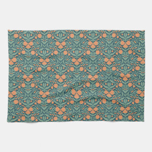 Vintage-style blue color botanical pattern kitche tea towel