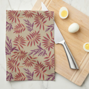 Vintage-style blue color botanical pattern kitche tea towel