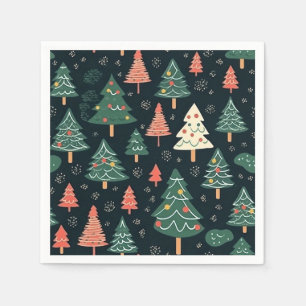 Vintage-style blue color botanical pattern napkin