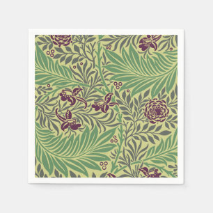 Vintage-style blue color botanical pattern napkin
