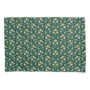 Vintage-style blue color botanical pattern  pillow pillowcase