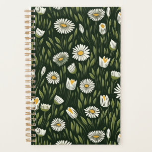 Vintage-style blue color botanical pattern  planne planner